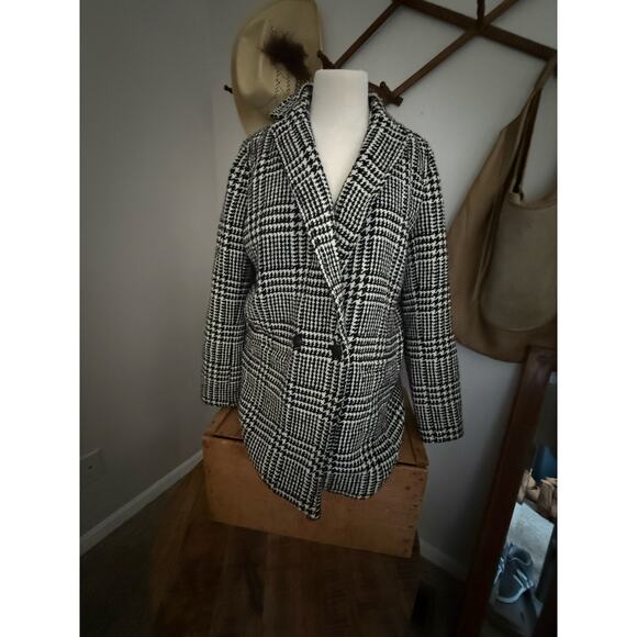 Talbots wool blazer jacket black white houndstooth 12 - Picture 2 of 8